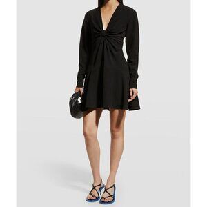 A.L.C.  Black Lex V-Neck Long Sleeve Cuffed A-Line Dress Women's Sz 12